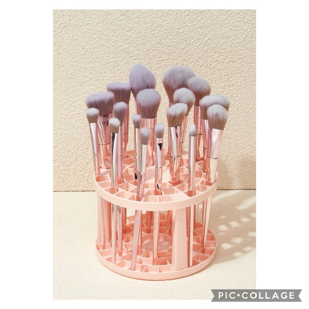 Pink makeup brush storage stand